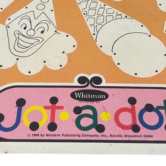 Vintage 1969 Whitman Jot A Dot Family Artwork Cardboard  Folding Game Board ONLY - Picture 2 of 3